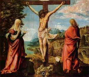 Albrecht Altdorfer, le Christ en Croix entre Marie et Jean, 1512