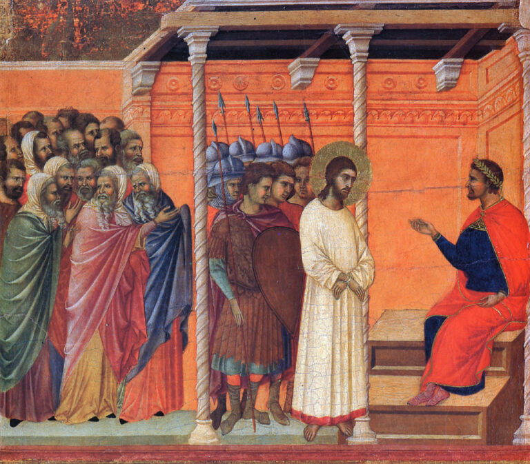 Jésus devant Pilate, Duccio di Buoninsegna (14° s.)