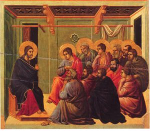 Duccio di Buoninsegna, Le  Christ parle de son départ à ses disciples, 1318