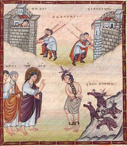 Démoniaque de Gérasa, codex Egberti, 980