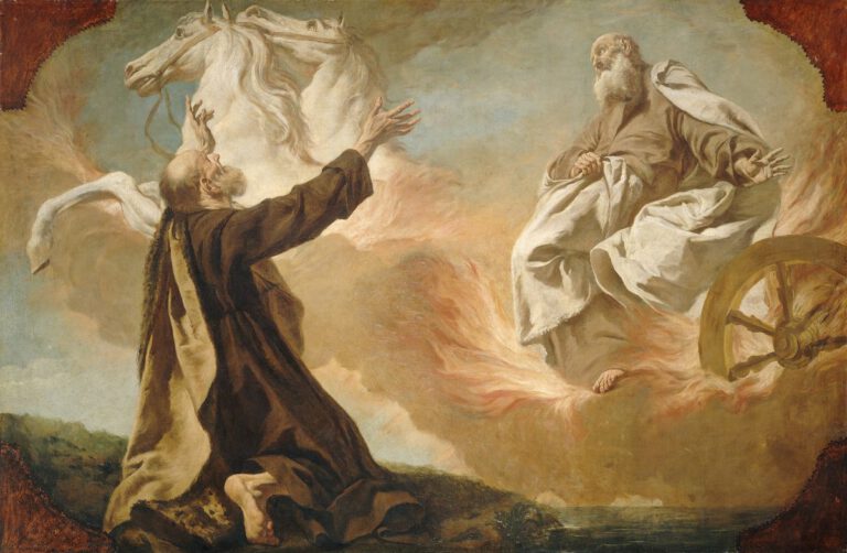 Elie et le char de feu, Giuseppe Angeli, 1750