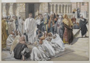 Scribes et pharisiens questionnant Jésus, Tissot,1894