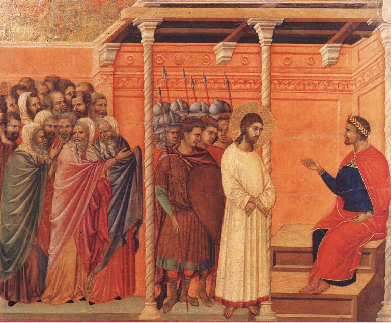 Duccio di Buoninsegna, Christ devant Pilate, 1311