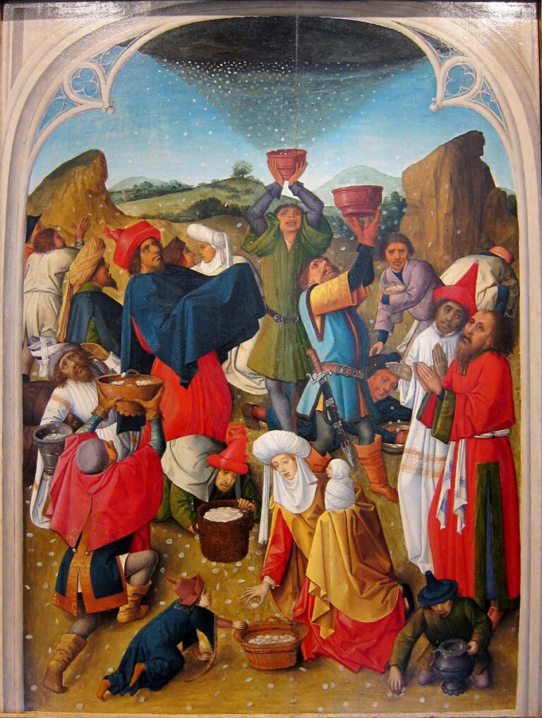 La récolte de la manne, 1470, à la Chartreuse de Douai