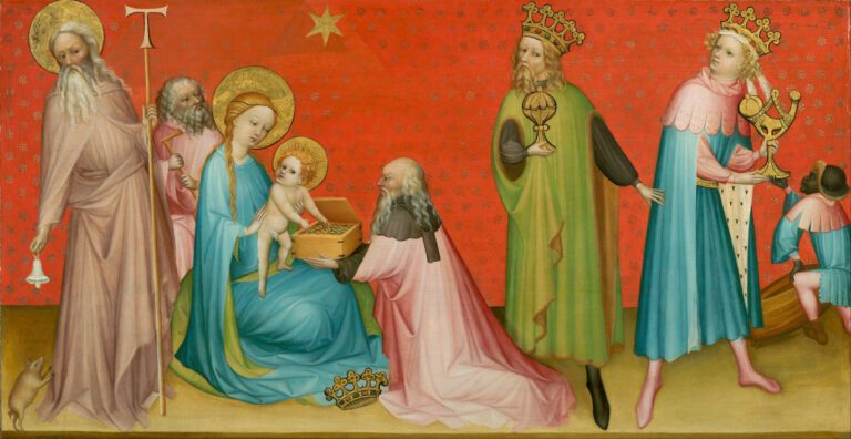 Maitre Franco Flamand, vers 1400, L' Adoration des mages et St Abbot