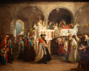 Salomon Alexander Hart, fête de la Torah - Simhat Torah à la synagogue, 1806