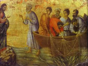Duccio, La pêche miraculeuse, XIIIe