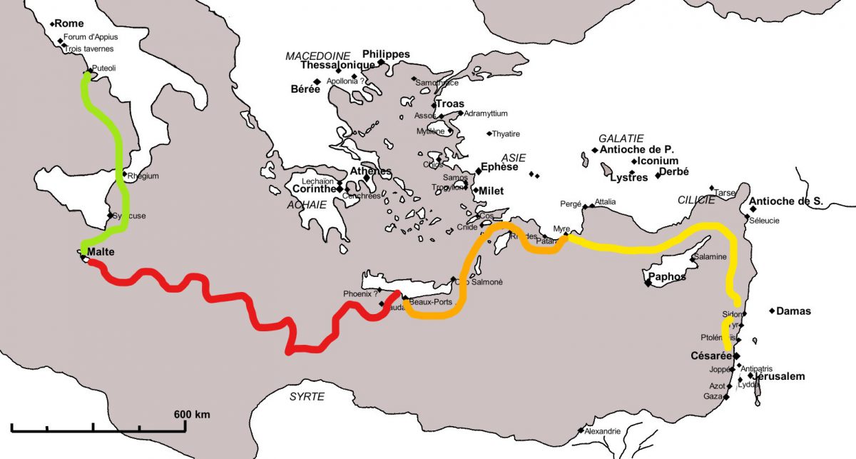 Voyage de Paul vers Rome selon Ac 27,1-28,16