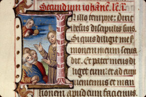 Jésus enseignant, Bréviaire romain. Clermont-Ferrand. XVe. Ms 0069 f 282