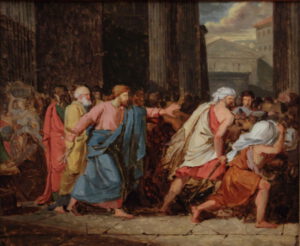 Anne-Louis Girodet-Trioson, Jésus chassant les marchands du temple, XIXe.