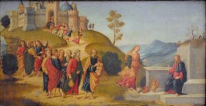 Raffaello Botticini, Le Christ et la Samaritaine, au puits, 1508