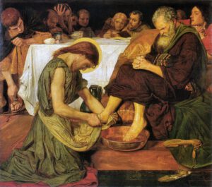 Madox Brown, 1852, Jésus lavant les pieds de Pierre
