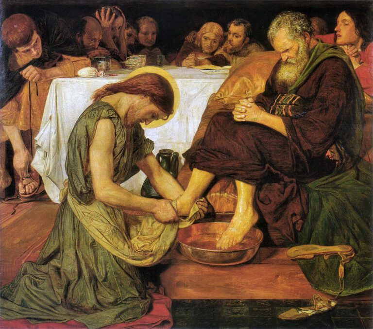 Madox Brown, 1852, Jésus lavant les pieds de Pierre