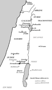Carte : géographie de l'évangile de Luc