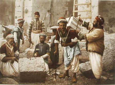 Tailleurs de pierres, Jérusalem, 1900