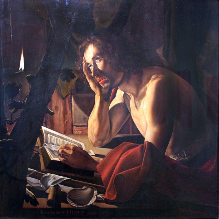 Johann Herz, Autoportrait en Jean Baptiste, anagoria, 1627.