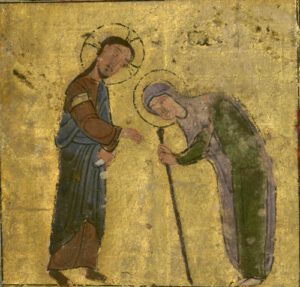 Évangéliaire copte, La guérison de la femme courbée ,1250