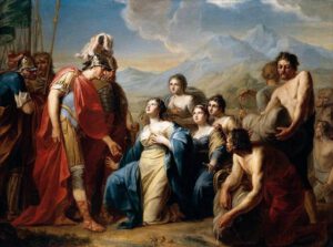 Johann Friedrich August Tischbein, La reine de Saba s'agenouillant devant le roi Salomon, XVIIIe